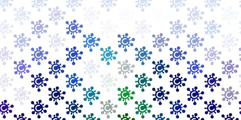 Light Multicolor vector backdrop with virus symbols.