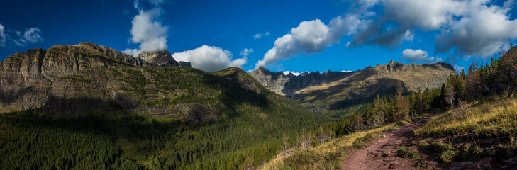 panorama of the mountains, Glacier National Park, Montana