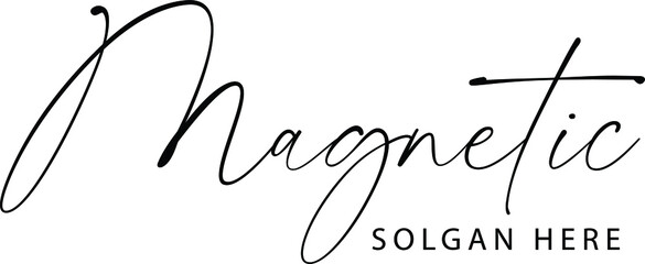 A hand-drawn signature logo design template