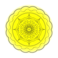 mandala on yellow background