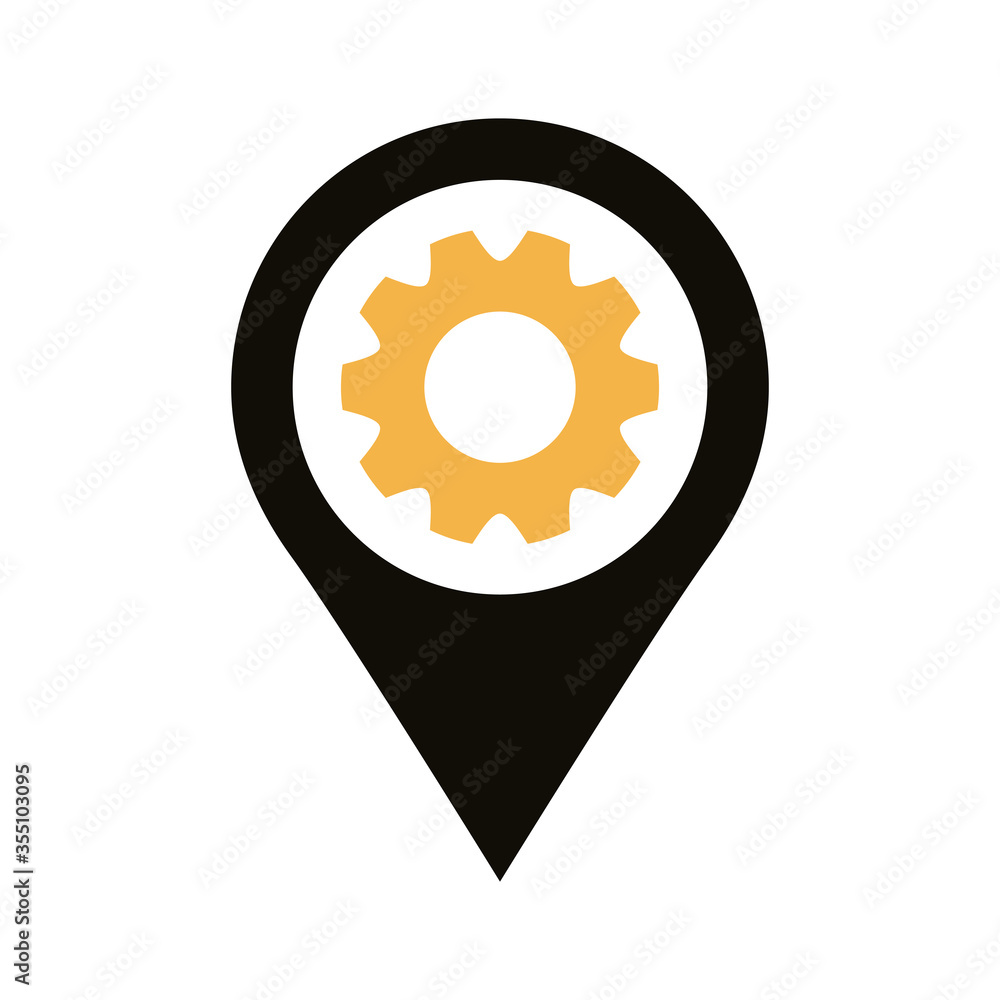 Poster pin pointer locationwith gear line style