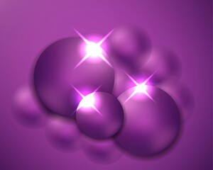 Dark abstract background with purple overlap layers and circle