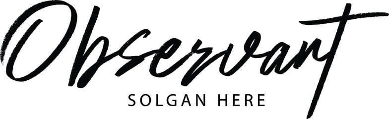 A hand-drawn signature logo design template