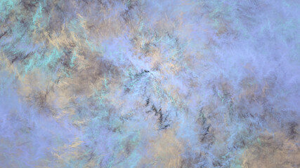 Abstract blue and beige fantastic clouds. Colorful fractal background. Digital art. 3d rendering.