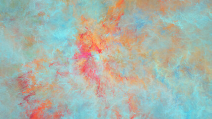 Abstract blue and red fantastic clouds. Colorful fractal background. Digital art. 3d rendering.