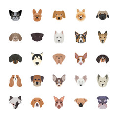 Obraz premium Breeds of Dogs Flat Icons 