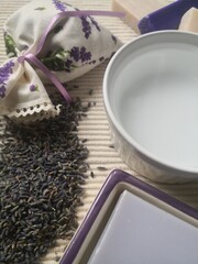Natural healthcare with clean water and lavender soaps