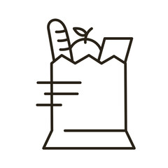 groceries in paper bag delivery service line style