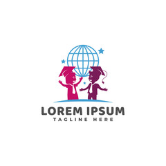 World Children's Education Logo Vector Icon Illustration