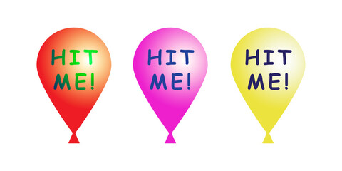 Balloon with hit me text. Ready for web icon, web accessories, etc. Vector eps 10