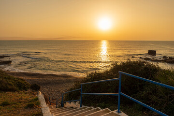 The coast of Vinaroz during a sunrise, Costa azahar