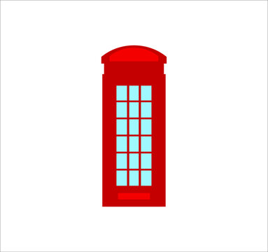 London phone booth in England. illustration for web and mobile design.