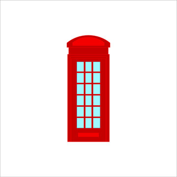 London phone booth in England. illustration for web and mobile design.