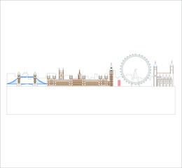 Obraz premium London City Skyline from London in England. illustration for web and mobile design.