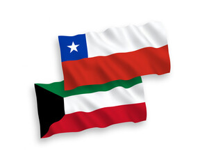 Flags of Chile and Kuwait on a white background