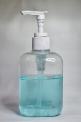 white hand sanitizer bottle on a white blur background, Hand Sanitizer 