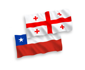 Flags of Chile and Georgia on a white background
