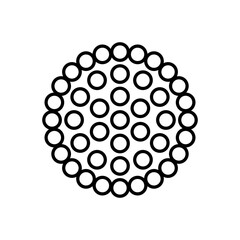 nuclear fuel bundle  vector icon in outlines 