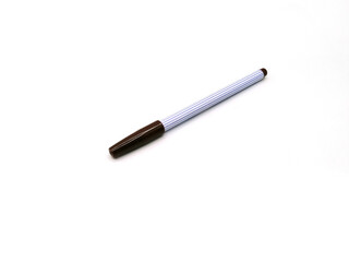 Brown color pen on white background