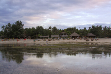 Few tourists on the beach in Gili Air island