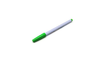 Green color pen on white background