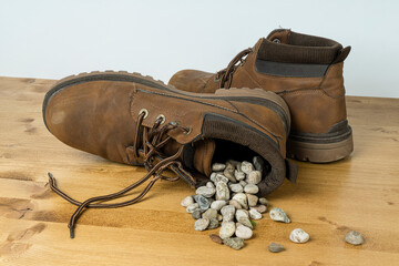remove the gravel from your shoes