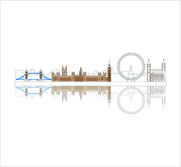 London City Skyline from London in England. illustration for web and mobile design.