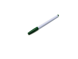 Dark green color pen on white background