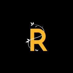 Letter R flourishes Monogram logo