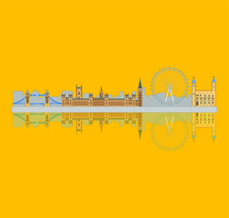 Naklejka premium London City Skyline from London in England. illustration for web and mobile design.