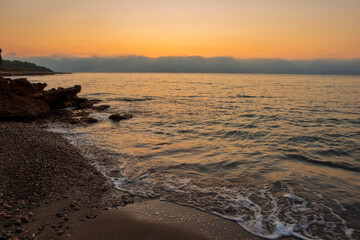 The coast of Vinaroz during a sunrise, Costa azahar