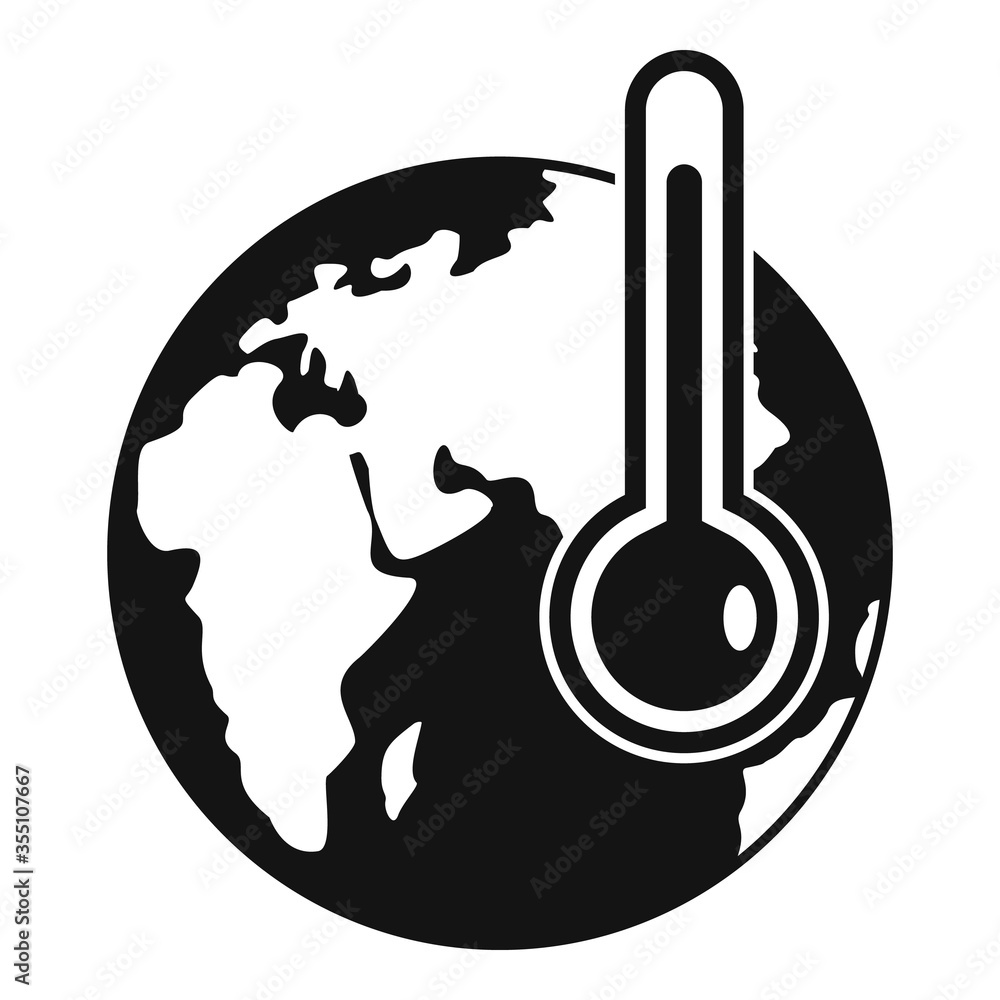 Poster high global temperature icon. simple illustration of high global temperature vector icon for web des