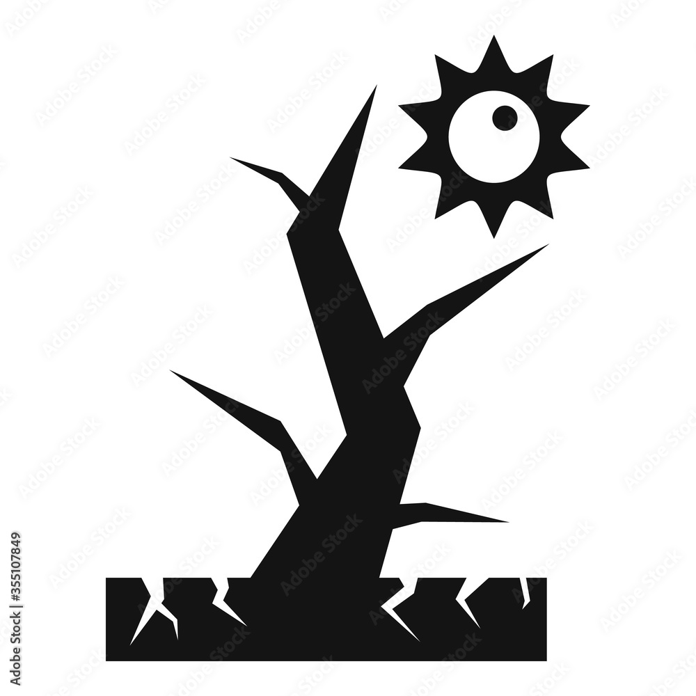 Poster disaster drought tree icon. simple illustration of disaster drought tree vector icon for web design 