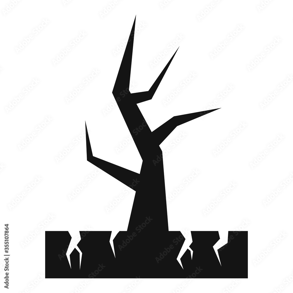 Poster catastrophe drought tree icon. simple illustration of catastrophe drought tree vector icon for web d