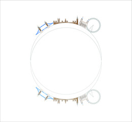 London City Skyline from London in England. illustration for web and mobile design.