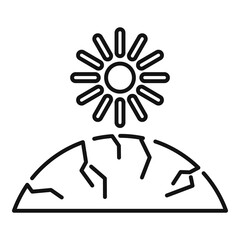 Sun ground drought icon. Outline sun ground drought vector icon for web design isolated on white background