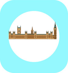 London Palace of Westminster in England. illustration for web and mobile design.