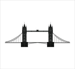 London Tower Bridge in England. illustration for web and mobile design.