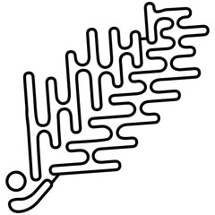 bio tech leaf vector icon in outlines 