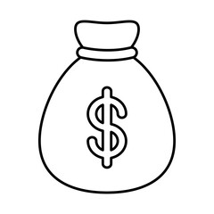 money bag sack isolated icon
