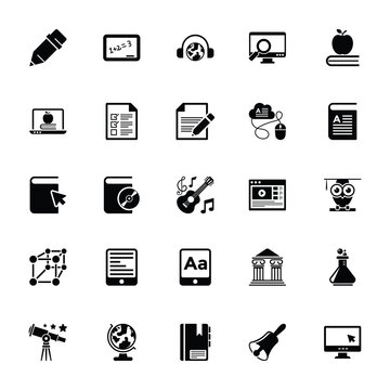 Elearning Glyph Vector Icons 
