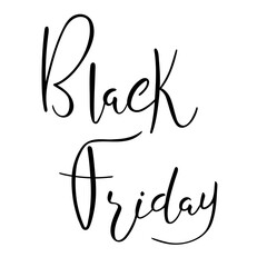 Black friday hand lettering calligraphy text isolated