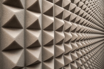 soundproof sponge in the sound recording studio. sound absorption.