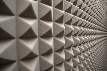 soundproof sponge in the sound recording studio. sound absorption.