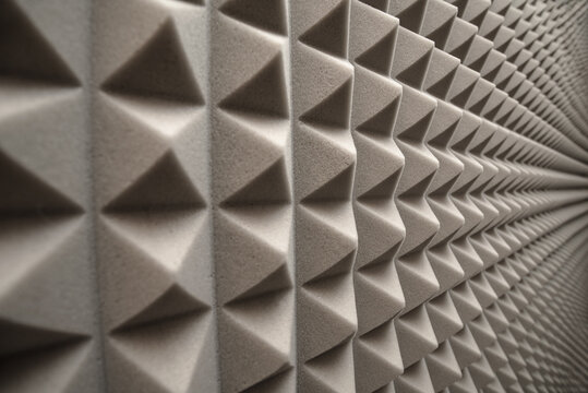 soundproof sponge in the sound recording studio. sound absorption. © robertuzhbt89