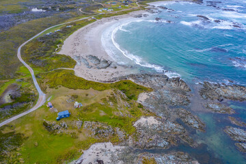 Holiday houses at Nelson Bay in Tasmania, Australia