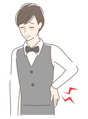 腰痛に悩む男性