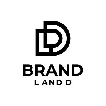 monogram LD logo with bold line and modern design