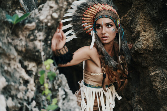 Indian young beautiful woman looking