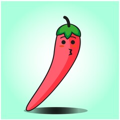 Cute Mexican Chili vegetables emoticon cartoon mascot character design